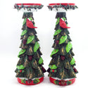 temp-tations Resin Pillar Candle Holders, Set of 2 in Cardinal on Christmas Tree