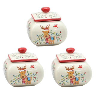 Buy winter-whimsy 10 oz Ginger Jar Ramekins with Lids, Set of 3