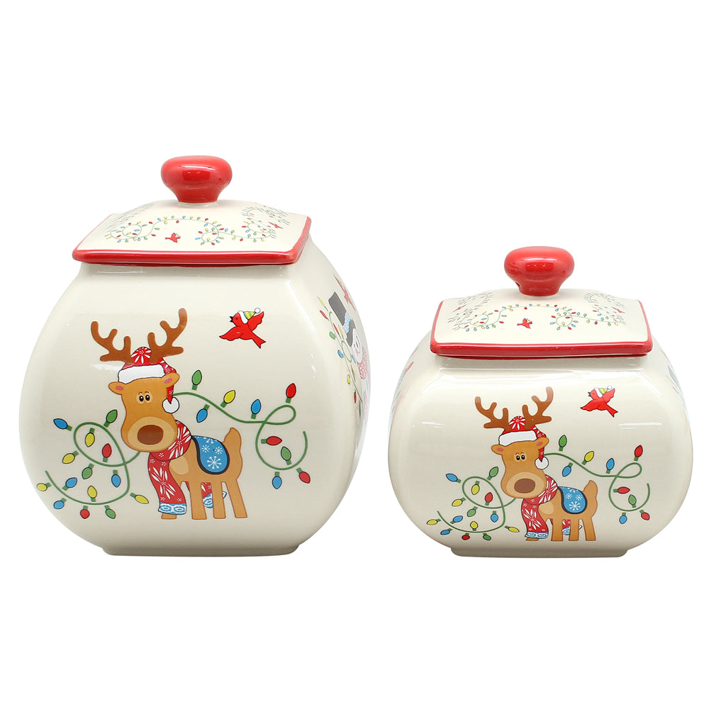 Buy winter-whimsy 1 qt &amp; 2 qt Ginger Jar Canisters with Lids Set