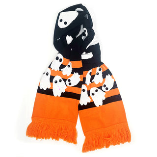 temp-tations Holiday Knit Scarf with LED Lights in Halloween Boofetti option