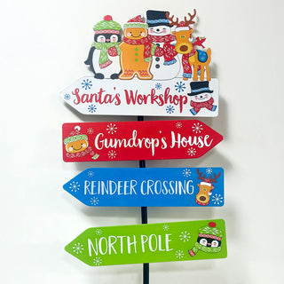 temp-tations metal holiday yard sign with stake in Christmas Winter Whimsy
