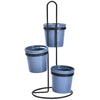 Temp-tations Woodland 3 Pots with Display Stand Set - Slate Blue