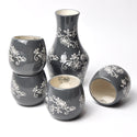Set of 4 Grip Cups with Carafe-Floral Lace Grey