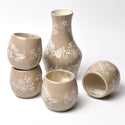 Set of 4 Grip Cups with Carafe-Floral Lace Taupe