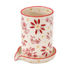Utensil Holder with Drip & Drain Tray-Classic Red