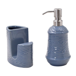 Temp-tations Essentials Soap Dispenser & Sponge Holder in Woodland Slate Blue