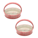 8 oz Springtime Basket Ramekins, Set of 2 - Floral Lace Pink