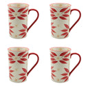 16 oz Tall Bistro Mugs, Set of 4-Old World Red