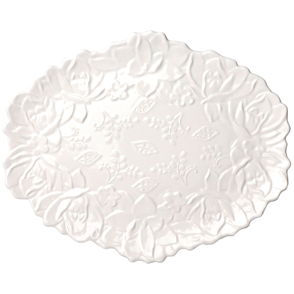 Magnolia 16" Oval Serving Platter-White
