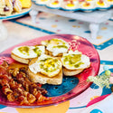 temp-tations Glass Egghunt Serving Platter with brunch food