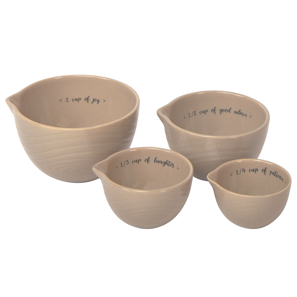 Buy taupe Recipe for Happiness Measuring Cups, Set of 4