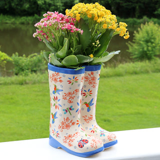 Garden Boots Ceramic Planter