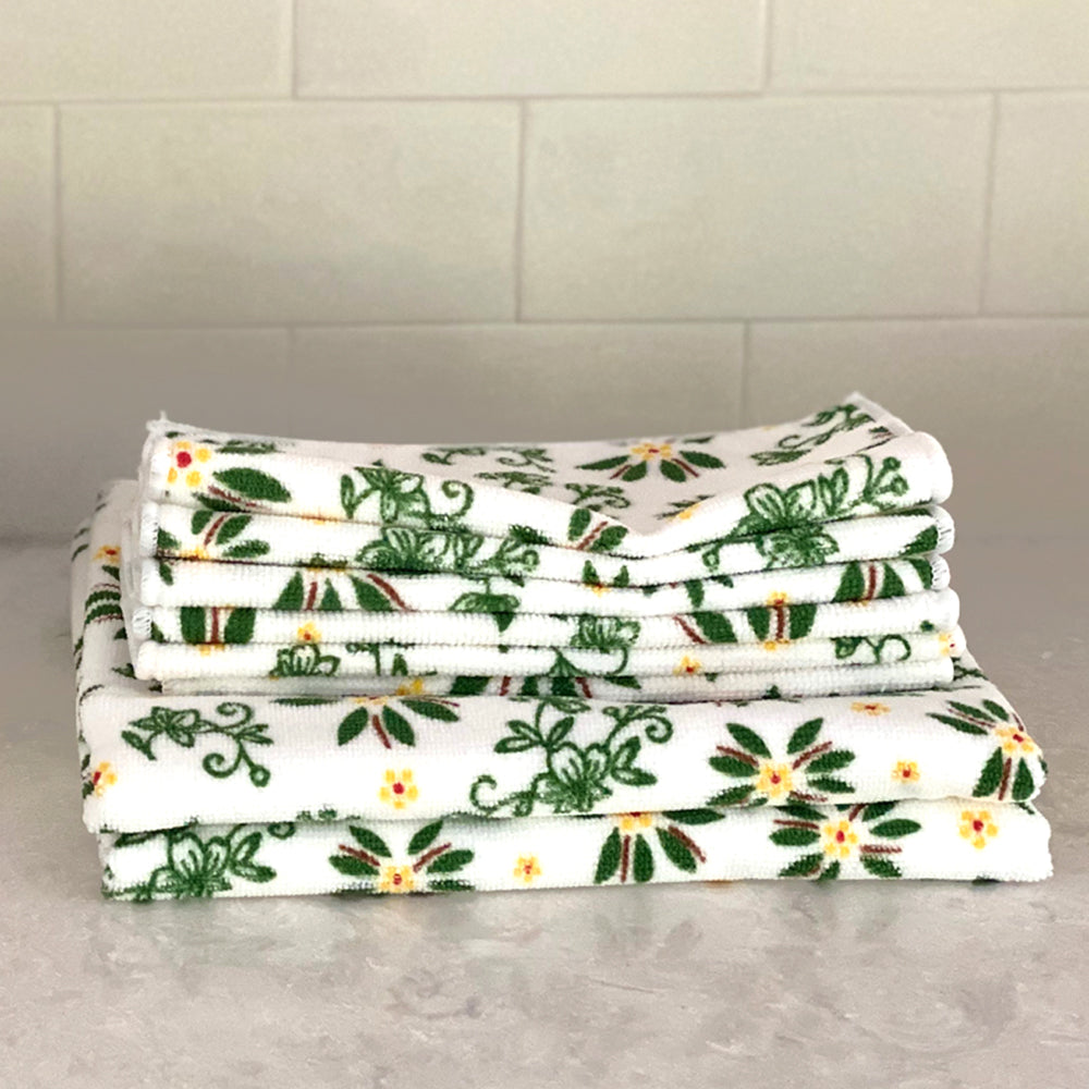 temp-tations Set of 8 Essentials Microfiber Towels - green